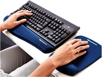 Muismat met polssteun Fellowes plush touch blauw-3
