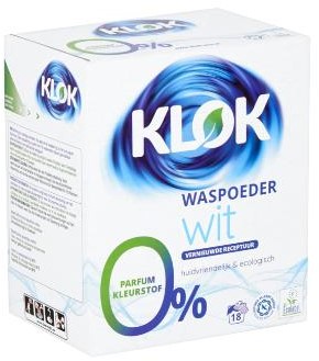 Wasmiddel Klok witte was 4x 1,17kg eco