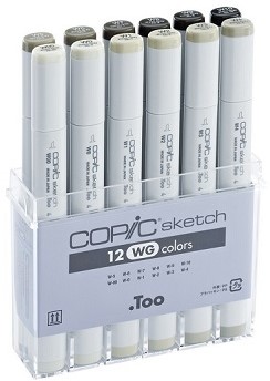 Viltstift Copic Profi Marker Warm Grey set/12
