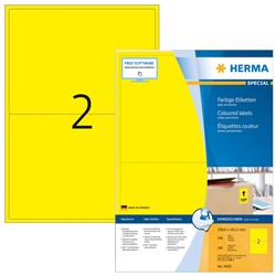 Etiket A4 199,6 x143,5mm geel permanent hechtend