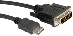 Kabel DVI-D (24+1) - HDMI male/male  2 meter, Roline Gold