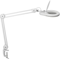Bureaulamp Maul Viso loep led klem wit