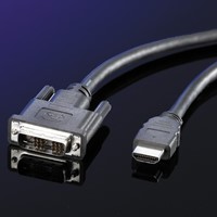 Kabel DVI-D (24+1) - HDMI male/male  2 meter, Roline Gold-2