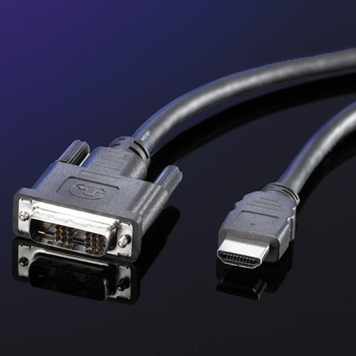 Kabel DVI-D (24+1) - HDMI male/male  2 meter, Roline Gold-2