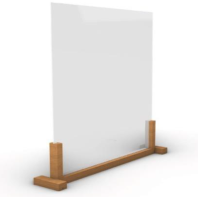 Preventiescherm  80x100cm staand houten frame
