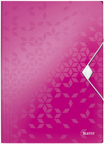 Dossiermap Leitz WOW 3klep A4 pp roze