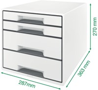 Ladekastje Leitz WOW 4 laden wit/grijs-1