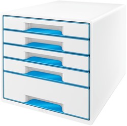 Ladekastje Leitz WOW 5 laden wit/blauw