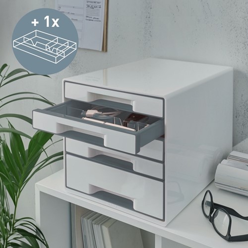 Ladekastje Leitz WOW 5 laden wit/grijs-2