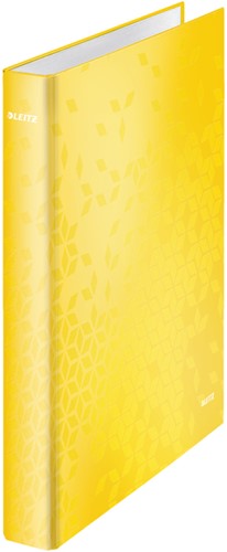 Ringband Leitz WOW A4 4-rings D-mechaniek 25mm karton geel-2