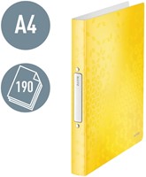 Ringband Leitz WOW A4 2-rings O-mechaniek 25mm PP geel-2