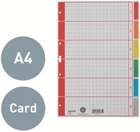 Tabbladen A4 6-tabs 4g. karton Leitz 4350-3