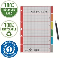 Tabbladen A4 6-tabs 4g. karton Leitz 4350-12