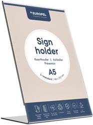 Kaarthouder Europel A5 staand L-standaard acryl