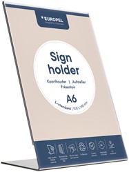 Kaarthouder Europel A6 staand L-standaard acryl