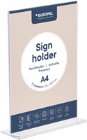 Kaarthouder Europel A4 staand T-standaard acryl