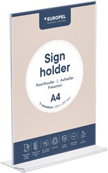 Kaarthouder Europel A4 staand T-standaard acryl