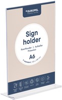 Kaarthouder Europel A6 staand T-standaard acryl