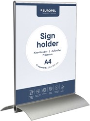 Kaarthouder Europel A4 staand T-standaard acryl aluminium