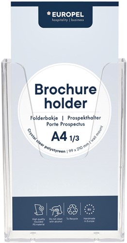 Folderhouder Europel wand A6, 1/3 A4 transparant