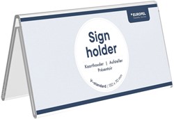 Tafelnaambord Europel V-standaard 70mmx150mm acryl