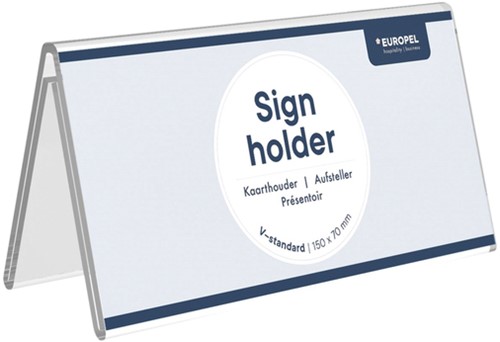 Tafelnaambord Europel V-standaard 70mmx150mm acryl