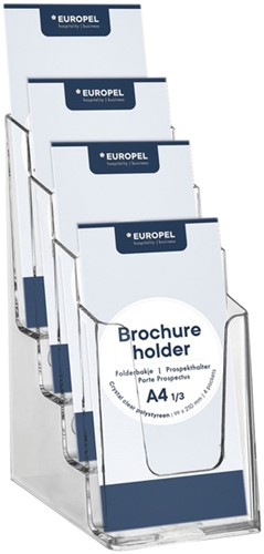 Folderhouder Europel 4vaks A6, 1/3 A4 acryl