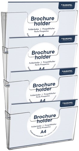 Folderhouder Europel A4 wand liggend koppelbaar acryl ds/4
