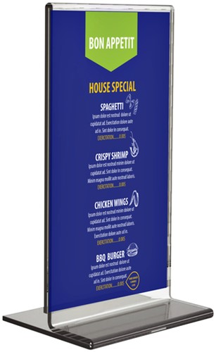 Kaarthouder Europel 105x210mm staand T-standaard acryl-3
