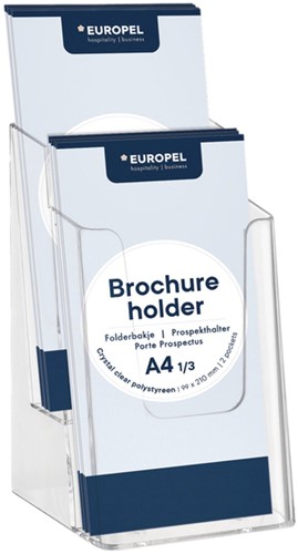 Folderhouder Europel 2vaks A6, 1/3 A4 acryl