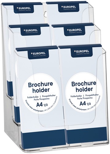 Folderhouder Europel 6vaks A6, 1/3 A4 acryl