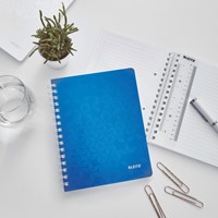 Notitieboek Leitz WOW A5 spiraal lijn pp blauw-2