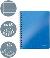 Notitieboek Leitz WOW A5 spiraal lijn pp blauw-1