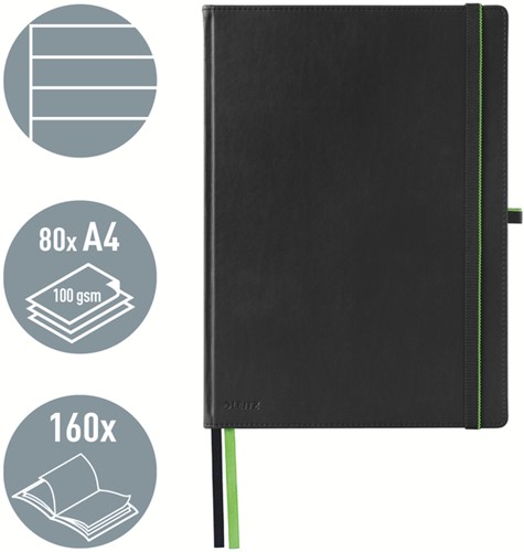 Notitieblok Leitz complete hardcover A4 lijn zwart