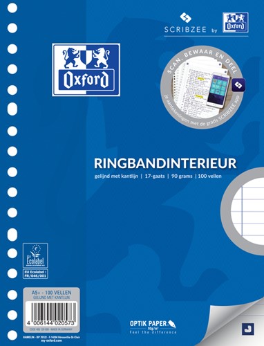 Interieur Oxford A5 17-rings lijn 100 vel