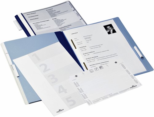 Personeelsmap A4 met hangrail blauw 2555-2