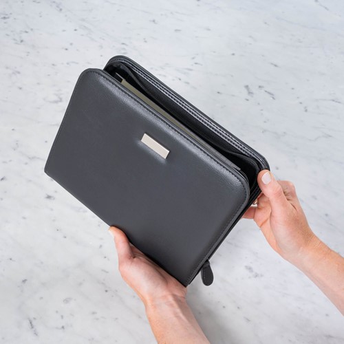 Schrijfmap Rillstab Excellent de luxe A5 lederlook zwart-3