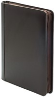 Schrijfmap Economy A4 ring/rits generfd leer bruin-2