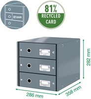 Ladenkastje Leitz WOW Click & Store 4 laden wit-1