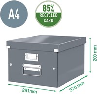 Opbergbox Leitz WOW Click & Store 265x188x335mm zwart-4
