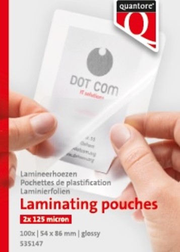 Lamineerhoes  54x 86mm 2x125mic Quantore ds/100