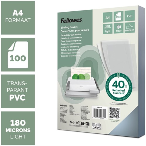 Voorblad Fellowes A4 PVC 180micron 100stuks-2