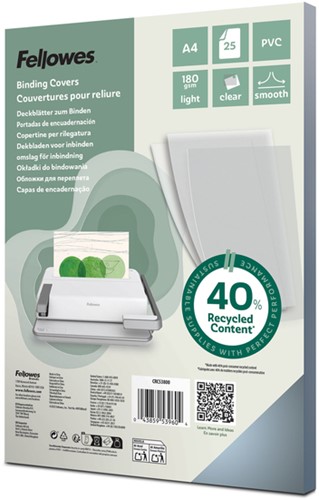 Voorblad Fellowes A4 PVC 180micron 25stuks