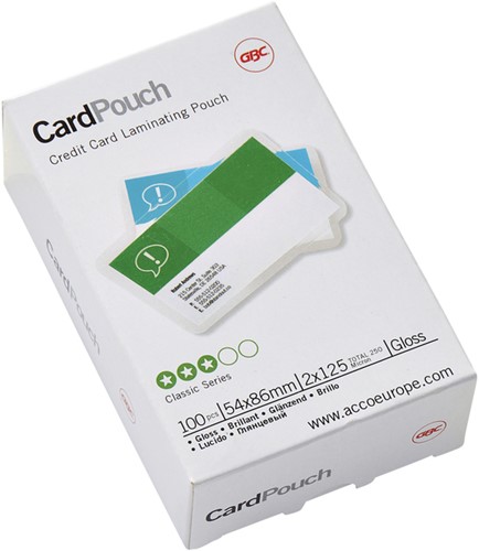 Lamineerhoes  54x 86mm 2x125mic GBC Creditcard ds/100
