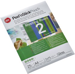Lamineerhoes 216x303mm 2x 75mic GBC Peel en Stick ds/25