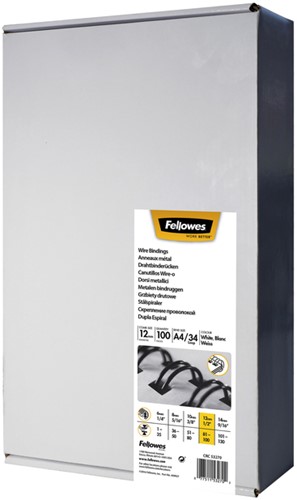 Bindruggen Wirebind 34r 12mm wit Fellowes ds/100