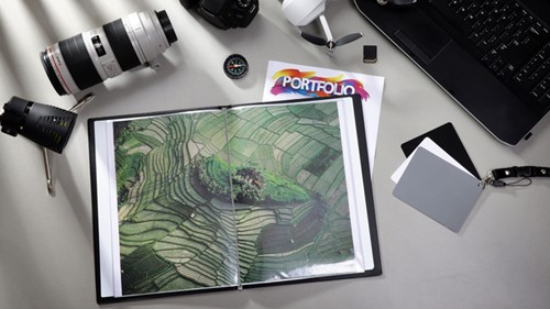 Showalbum A4 Rillstab 10 tassen zwart-3