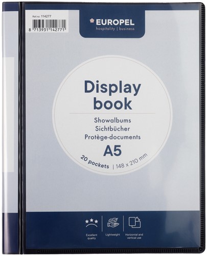 Showmap Europel frontview A5 20 tassen antraciet-2