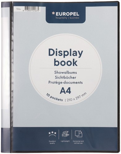 Showmap Europel frontview A4 10-tassen antraciet-2