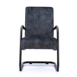 Vergaderstoel, sledeframe zwart, stof Adore antraciet